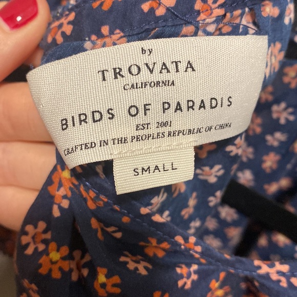 Trovata birds of paradise silk and cotton blouse top - Picture 3 of 4